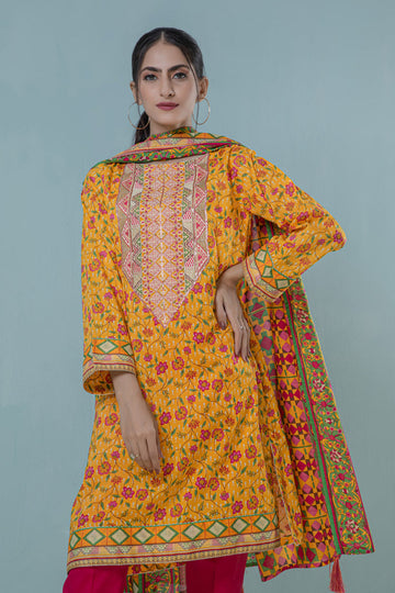 Bonanza Satrangi Yellow Lawn Suit Ssk223p54 Eid Pret 2022 Online Shopping